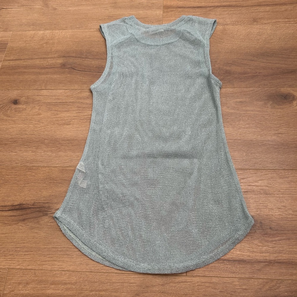 Sleeveless mint Mesh Top **see description - Picture 2 of 3